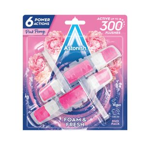 Astonish Foam Fresh Toilet Block Pink Peony Twinpack (Pack of 9) C2110
