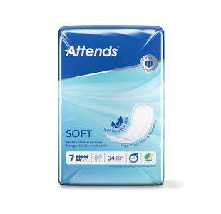 Attends Soft Sanitary Pads For Sensitive Skin Size 7 (Pack of 34) 204818