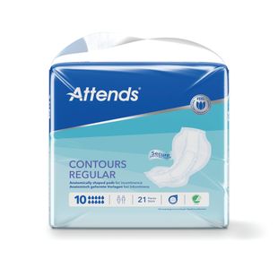 Attends Contours Sanitary Pads Size 10 Regular (Pack of 21) 205532