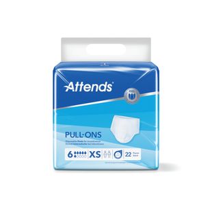 Attends Pull-Ons Incontinence Pants Size 6XS x4 Pack of 22 35954