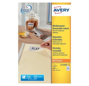 Avery Removable Labels 80 Per Sheet White (Pack of 2000) L4732REV-25