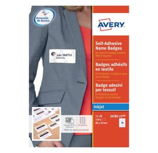 Avery Self-Adhesive Name Badges 80x50mm (Pack of 150) J4785-15