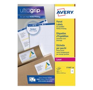 Avery Ultragrip Laser Labels 199.6x143.5mm Wht (Pack of 200) L7168-100