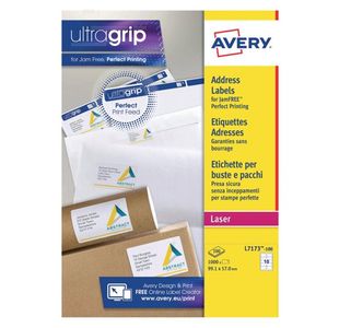 Avery Ultragrip Laser Labels 99.1x57mm White (Pack of 1000) L7173