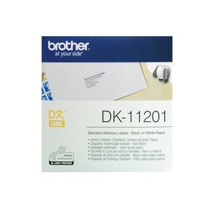 Brother Black on White Paper Standard Address Labels (Pack of 400) DK11201