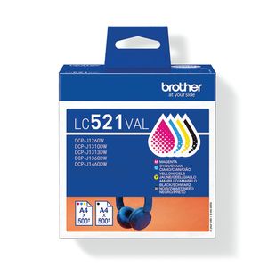 Brother LC521VAL Ink Cartridge CMYK Value Pack LC521VAL