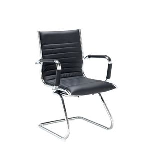 Bari executive visitors chair - black faux leather