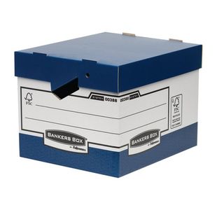 Fellowes Bankers Box Heavy Duty Ergo Box Blue/White (Pack of 10) 0038801