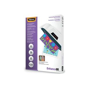 Fellowes Enhance80 Self Adhesive Laminating Pouch A3 160 Micron Total Gloss (Pack of 100) 5302302
