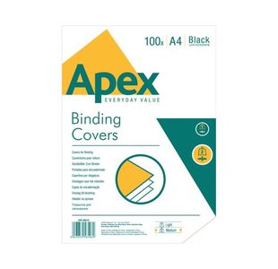 Fellowes Apex A4 Leatherboard Covers Black (Pack of 100) 6501001