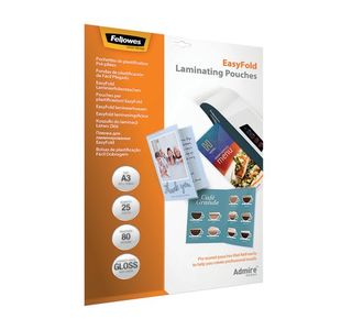 Fellowes Admire EasyFold Laminating Pouch A3 160 Micron Total Thickness (Pack of 25) 5602001