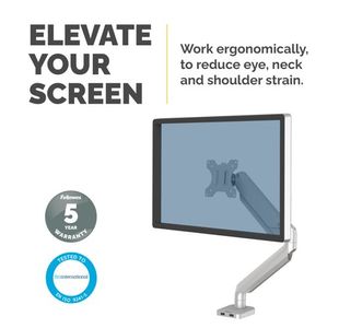 Fellowes Platinum Series Single Monitor Arm Silver 8056401