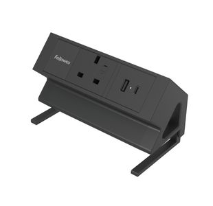 Fellowes Power Desk Type G UK/IE 1 Socket 1 USB-A + 1 USB-C Port Black 100136980
