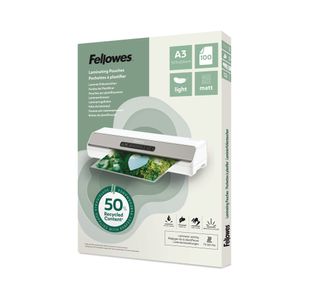 Fellowes Recycled A3 Laminating Pouches Matt 80 Micron (Pack of 100) 100143436