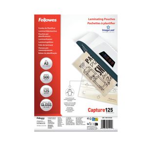 Fellowes Laminating Pouches 250 Micron Total Thickness Gloss A3 (Pack of 500) 100144250