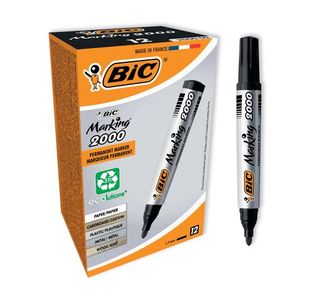 Bic 2000 Permanent Marker Bullet Tip Black (Pack of 12) 820915