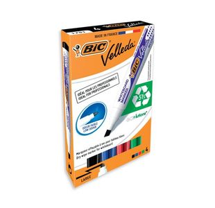 Bic Velleda 1751 Drywipe Marker Assorted (Pack of 4) 1199001754