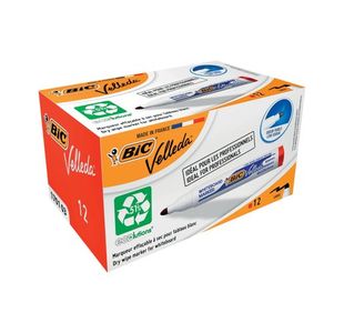 Bic Velleda 1701 Drywipe Marker Bullet Tip Red (Pack of 12) 1199170103