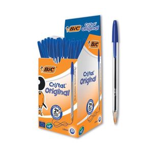 Bic Cristal Ballpoint Pen Medium Blue Pack of 50 8373602