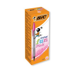 Bic Cristal Fun Ballpoint Pen 1.6mm Line Width Pink (Pack of 20) 929056