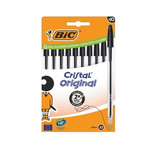 Bic Cristal Ballpoint Pen Medium Black (Pack of 10) 516353