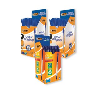Bic Cristal Ballpoint Pen Medium Blue (Pack of 50) Buy 2 Get FOC x50 Bic Clic Stick Blue
