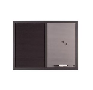 Bi-Office Black Shadow Fabric Silver Finish Board Black Frame 60x45cm MX04232169