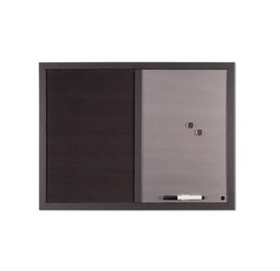 Bi-Office Black Shadow Fabric Silver Finish Board Black Frame 90x60cm MX07232169