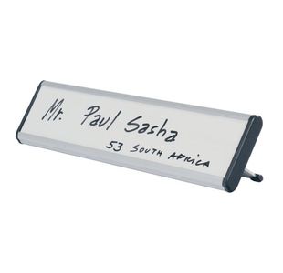 Bi-Office Drywipe Desk Nameplate 60x220x20mm White NPL01011