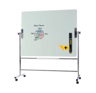 Bi-Office Glass Mobile Board Double-Sided Magnetic Surface 150x120cm GQR0450