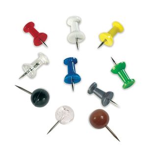 Bi-Office Push Pins Assorted Colours (Pack of 200) PI0324
