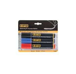 Bi-Office Inkstring XL Drywipe Marker Assorted Colours (Pack of 3) PE4004