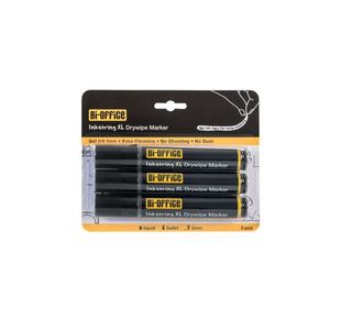 Bi-Office Inkstring XL Drywipe Marker Black (Pack of 3) PE4001