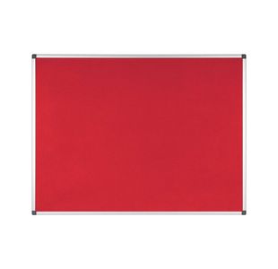 Bi-Office Aluminium Trim Felt Notice Board 1200x900mm Red FA0546170