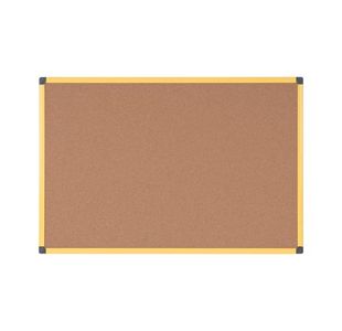 Bi-Office Industrial Ultrabrite Cork Board Yellow Aluminium Frame 180x90cm CA0711721