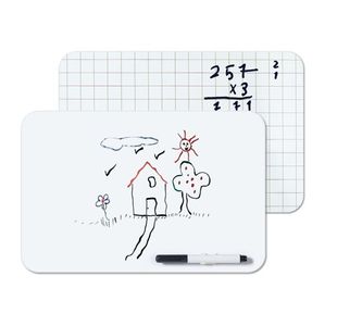 Bi-Office Frameless Non-Magnetic Whiteboard Plain/Grid Surface A4 Marker + clip MB8034397R
