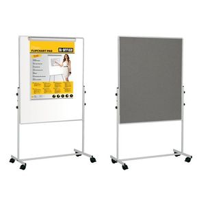 Bi-Office Mobile Duo Easel Grey Felt and Magnetic Surface 70x120cm EA4726075