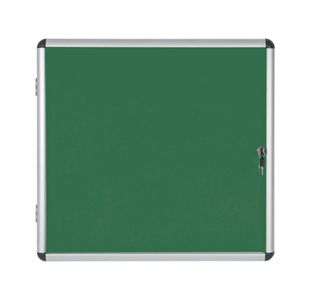 Bi-Office Enclore Display Case Green Felt Acrylic Aluminium Frame 15xA4 VT640102150