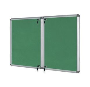 Bi-Office Enclore Display Case Green Felt Acrylic Aluminium Frame 40xA4 VT750102150