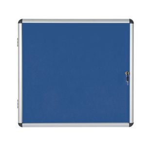 Bi-Office Enclore Display Case Blue Felt Acrylic Aluminium Frame 6xA4 VT620107150