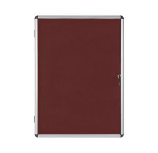 Bi-Office Enclore Display Case Burgundy Felt Acrylic Aluminium Frame 15xA4 VT640106150