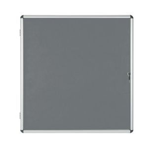 Bi-Office Enclore Display Case Grey Felt Acrylic Aluminium Frame 12xA4 VT660103150