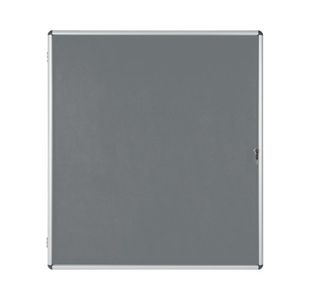 Bi-Office Enclore Display Case Grey Felt Acrylic Aluminium Frame 20xA4 VT740103150