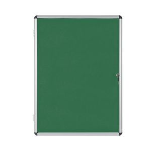Bi-Office Enclore Display Case Green Felt Acrylic Aluminium Frame 9xA4 VT630102150