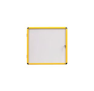 Bi-Office Ultrabrite Magnetic Display Case Acrylic Yellow Aluminium Frame 9xA4 VT6301601511