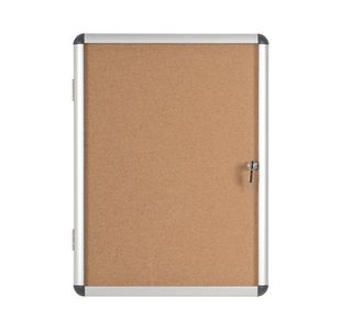Earth Enclore Enclosed Cork Noticeboard 6xA4 Aluminium Frame RVT610101150