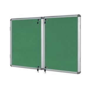 Bi-Office Enclore Display Case Green Felt Acrylic Aluminium Frame 32xA4 VT770102150