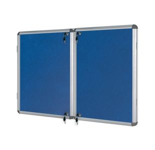 Bi-Office Enclore Felt Indoor Lockable Glazed Case 1230x1830x35mm Blue VT770107150