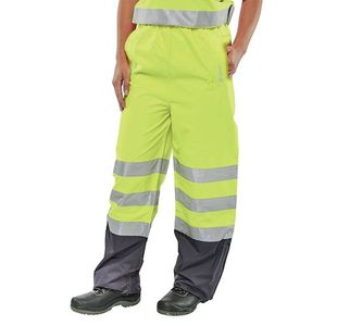 Beeswift Belfry Hi Vis Trousers Saturn Yellow/Navy Blue XL BETSYNXL