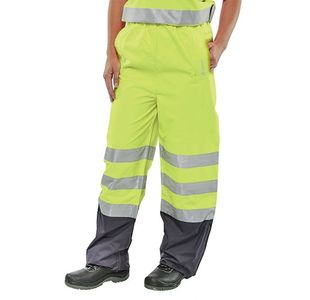 Beeswift Belfry Hi Vis Trousers Saturn Yellow/Navy Blue 2XL BETSYN2XL